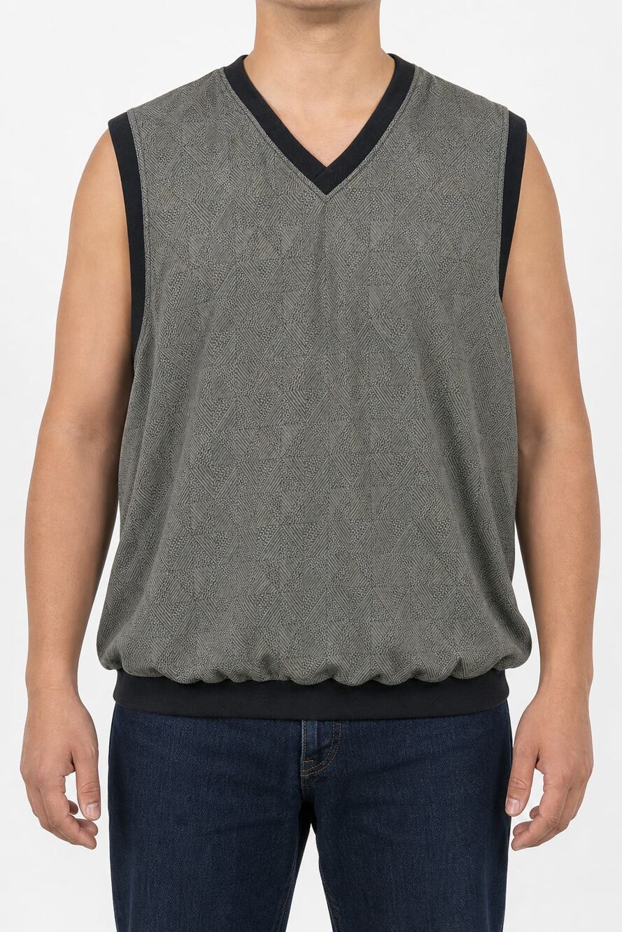 Roche Men's Geometric V-Neck Sleeveless Golf Vest Pullover Size XL Made in USA
